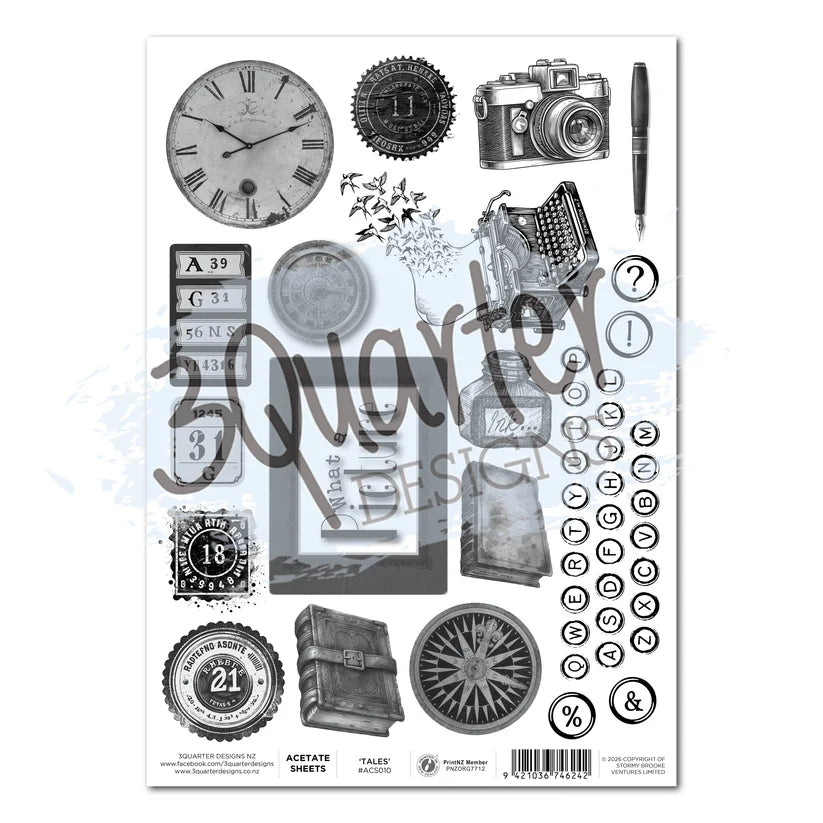 3Quarter Designs - Acetate Sheet - Paper Tales