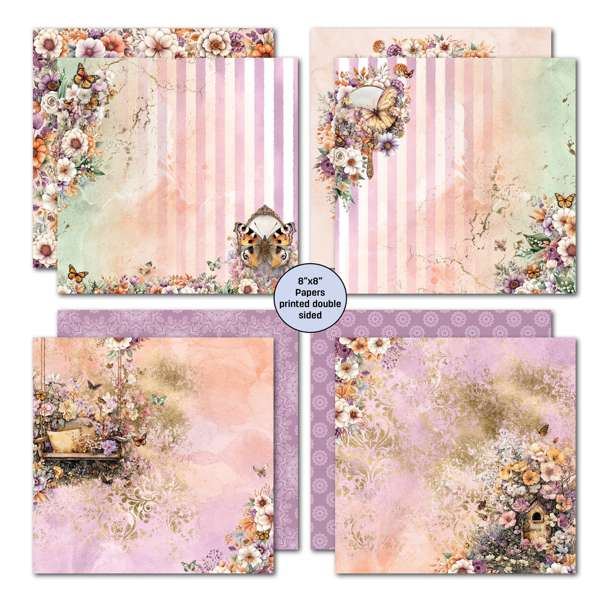 3Quarter Designs - 8x8 -  Butterfly Grove