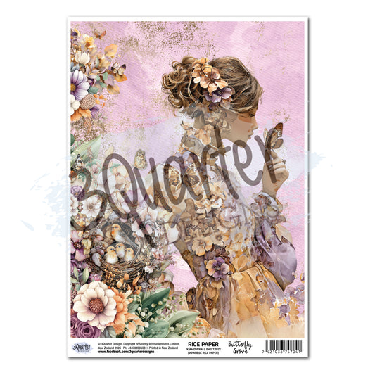 3Quarter Designs - Rice Paper - Butterfly Grove