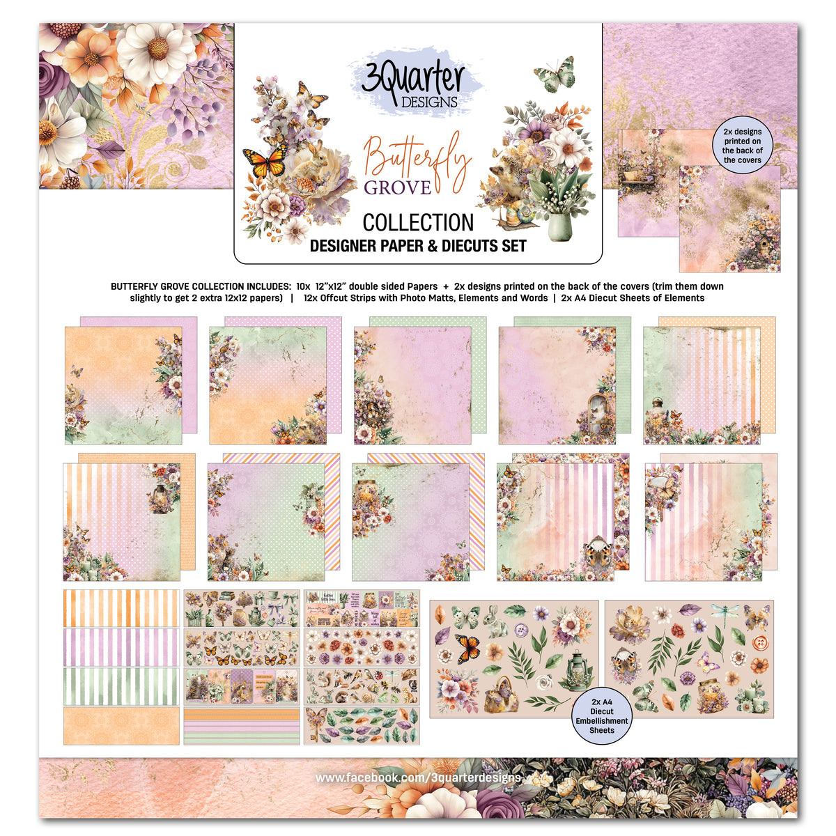 3Quarter Designs - 12x12 - Butterfly Grove