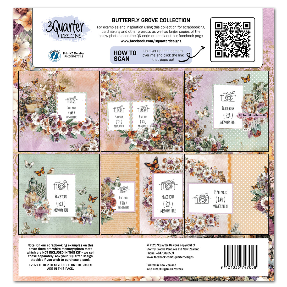 3Quarter Designs - 12x12 - Butterfly Grove