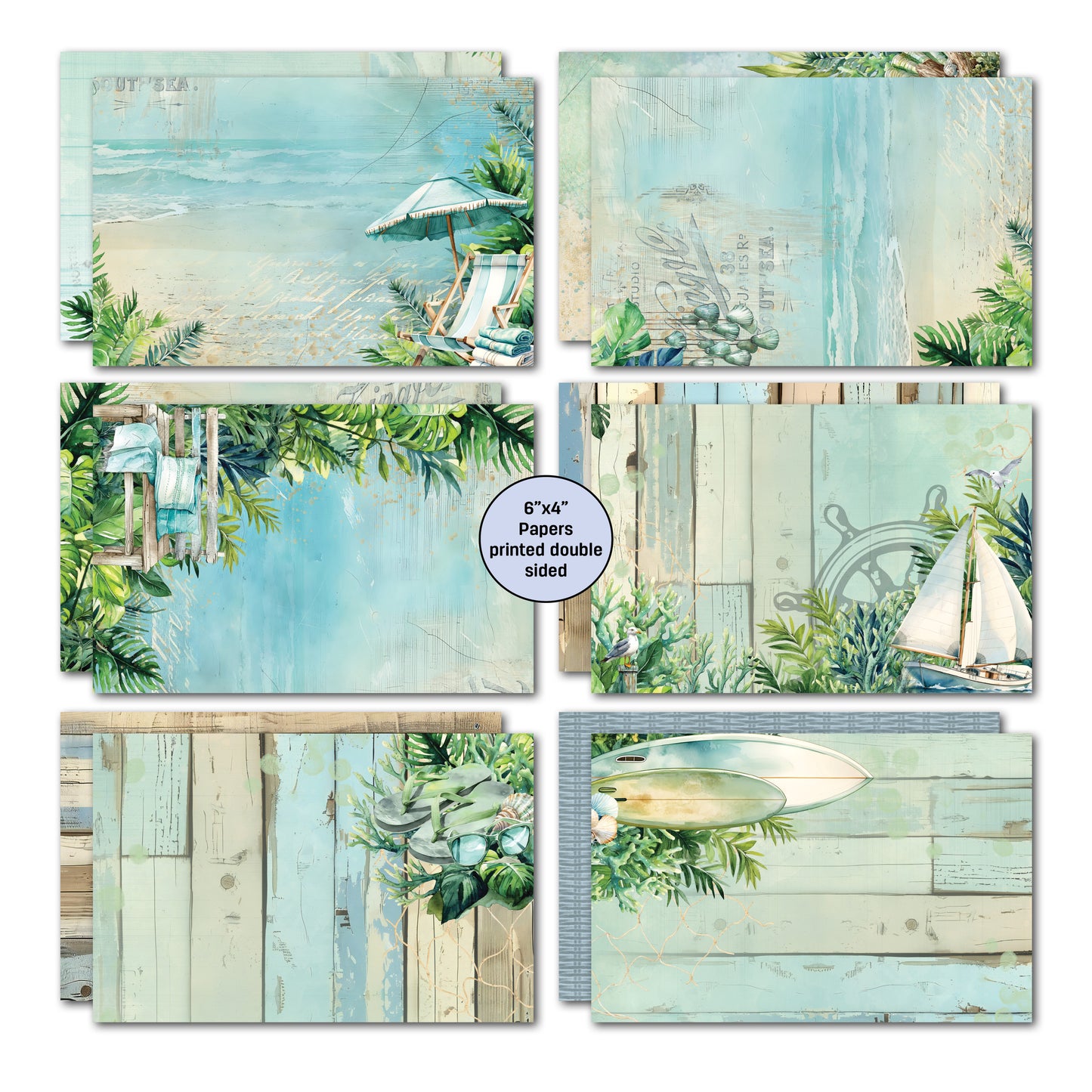 3Quarter Designs - 6x4 Card Making Pack - Beachside Life