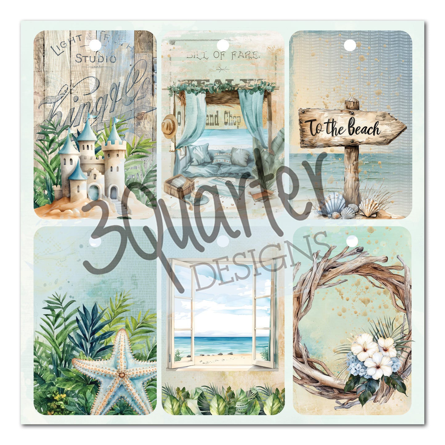 3Quarter Designs - 8x8 - Beachside Life
