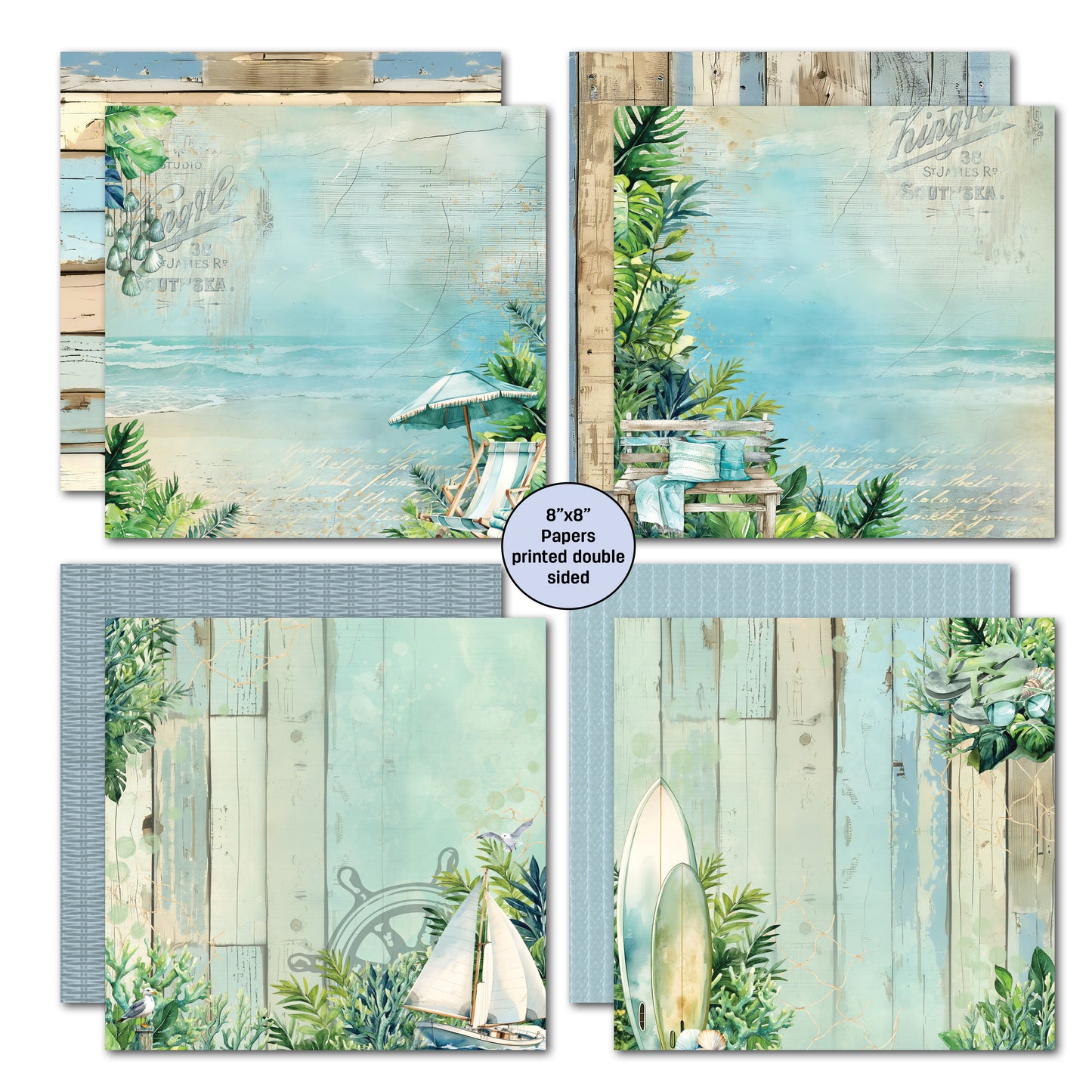 3Quarter Designs - 8x8 - Beachside Life