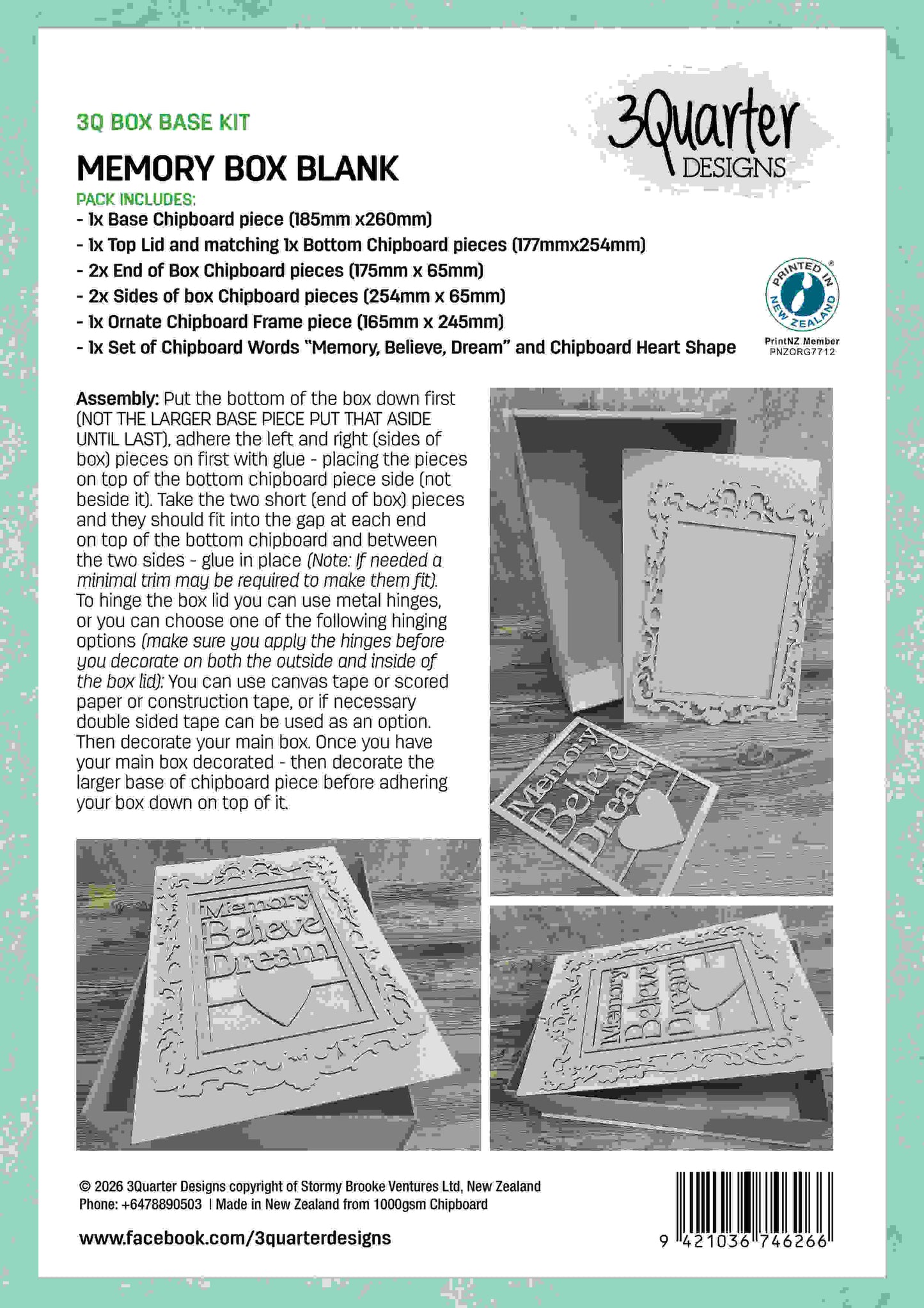 3Quarter Designs - Baby Memories 3D Box Album Kit