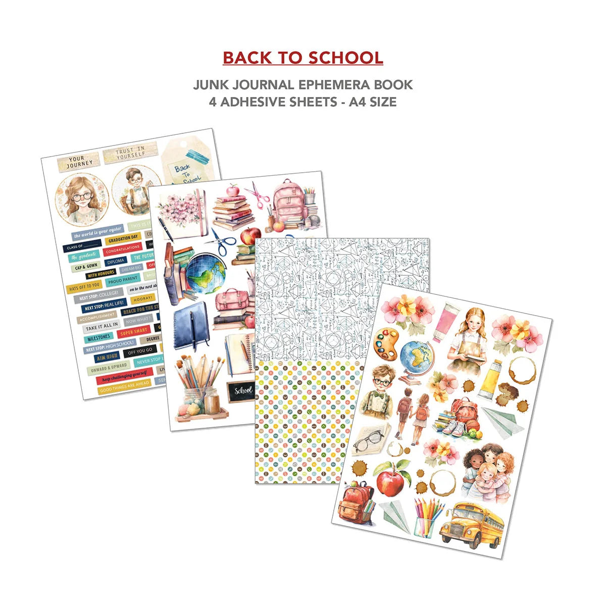 Ciao Bella - Junk Journal & Ephemera Book - Back To School (A4 32/pkg)