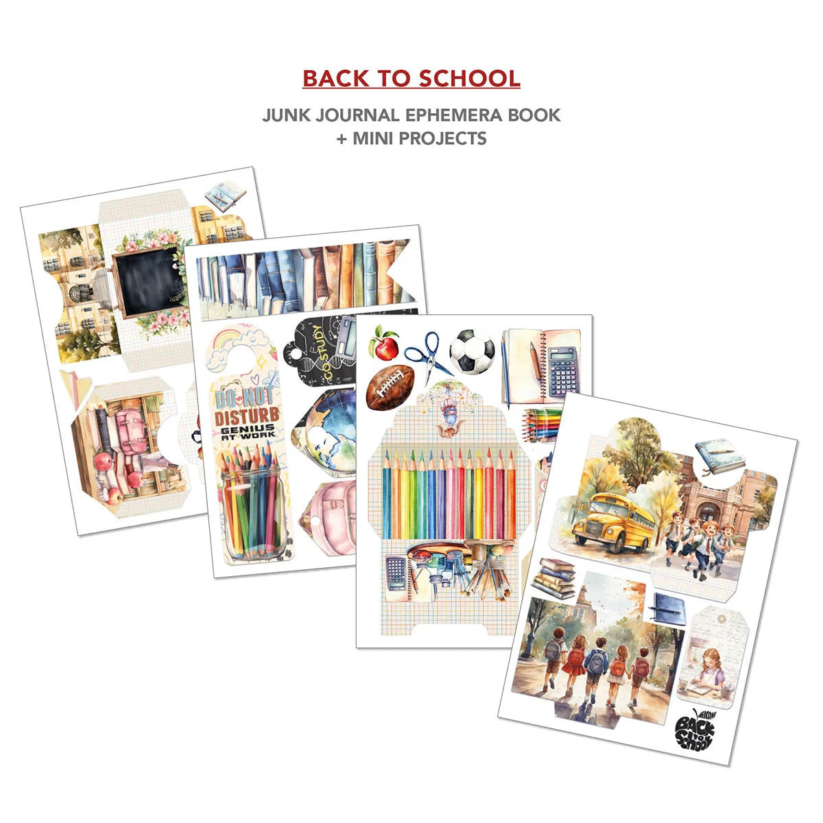 Ciao Bella - Junk Journal & Ephemera Book - Back To School (A4 32/pkg)