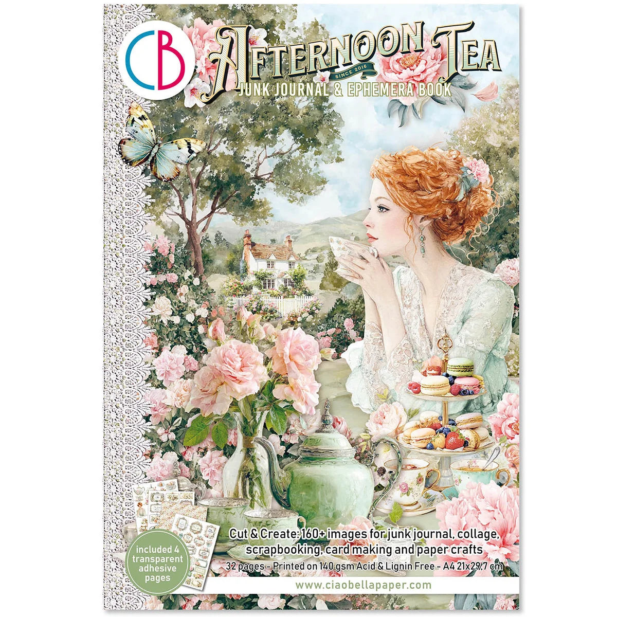 Ciao Bella - Junk Journal & Ephemera Book - Afternoon Tea (A4 32/pkg)