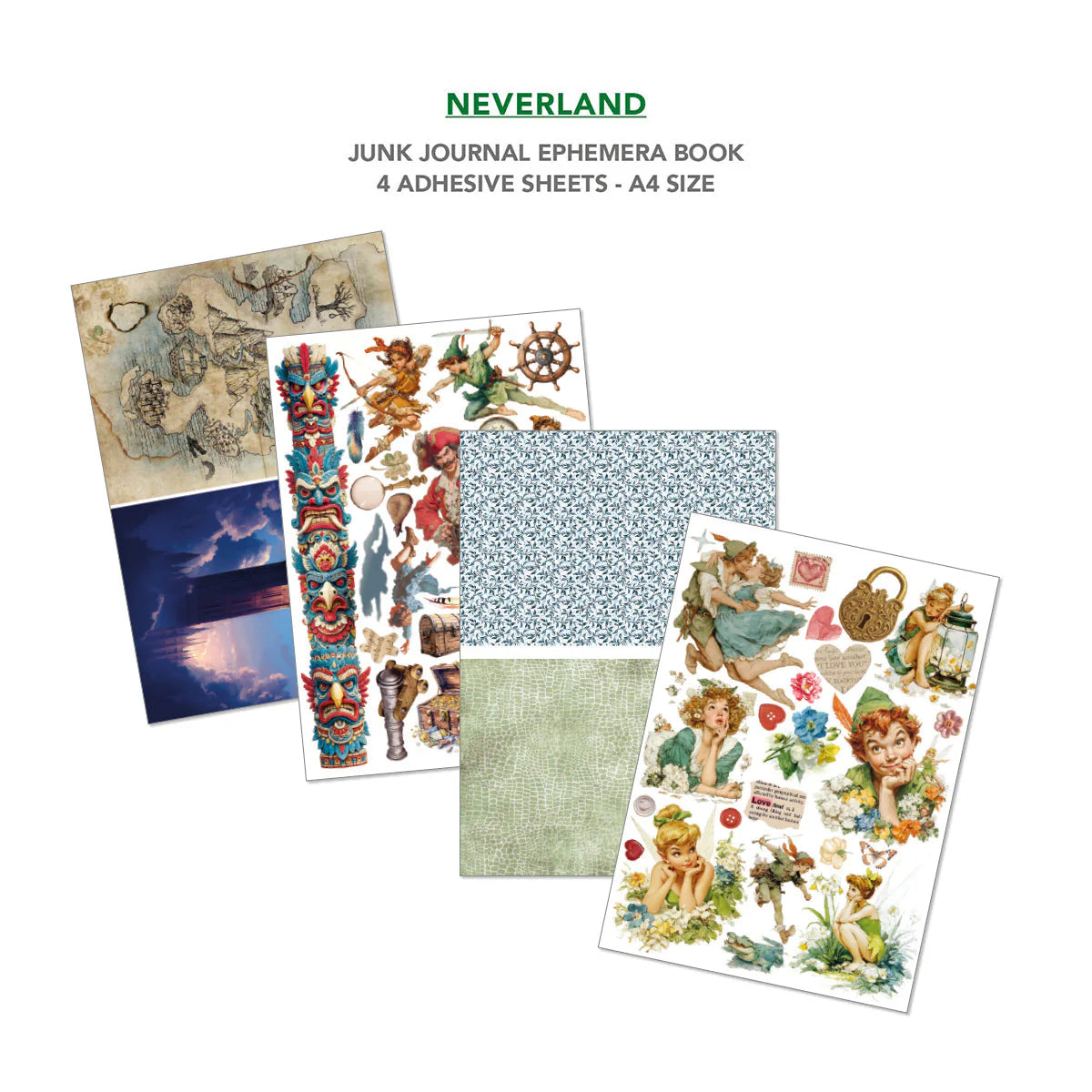 Ciao Bella- Junk Journal & Ephemera Book - Neverland  (A4 32/pg)