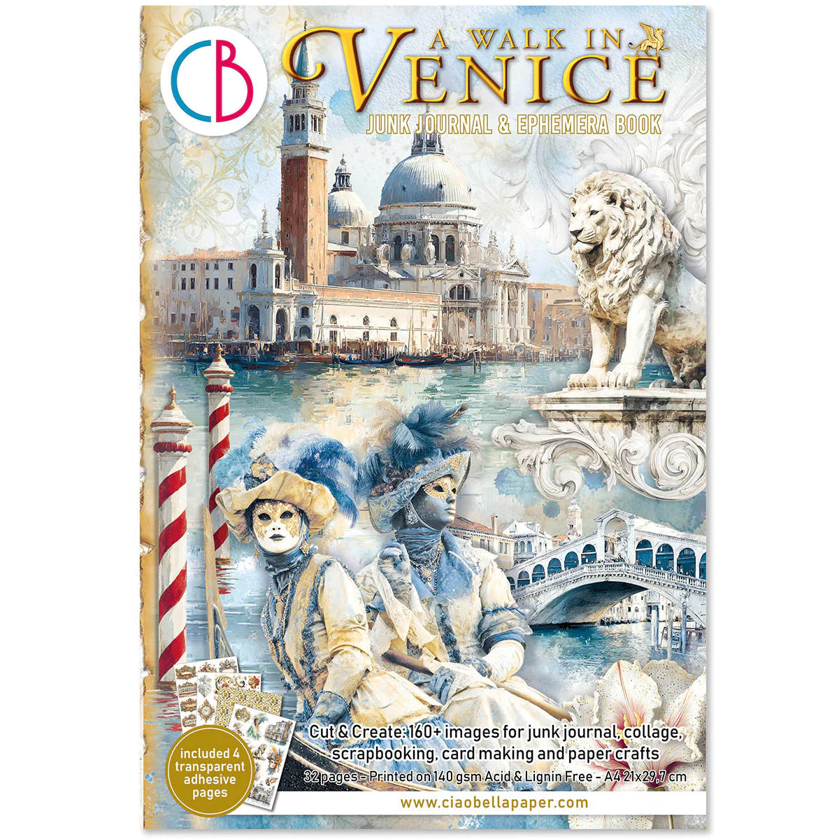 Ciao Bella- Junk Journal & Ephemera Book - A Walk in Venice (A4 32/pg)