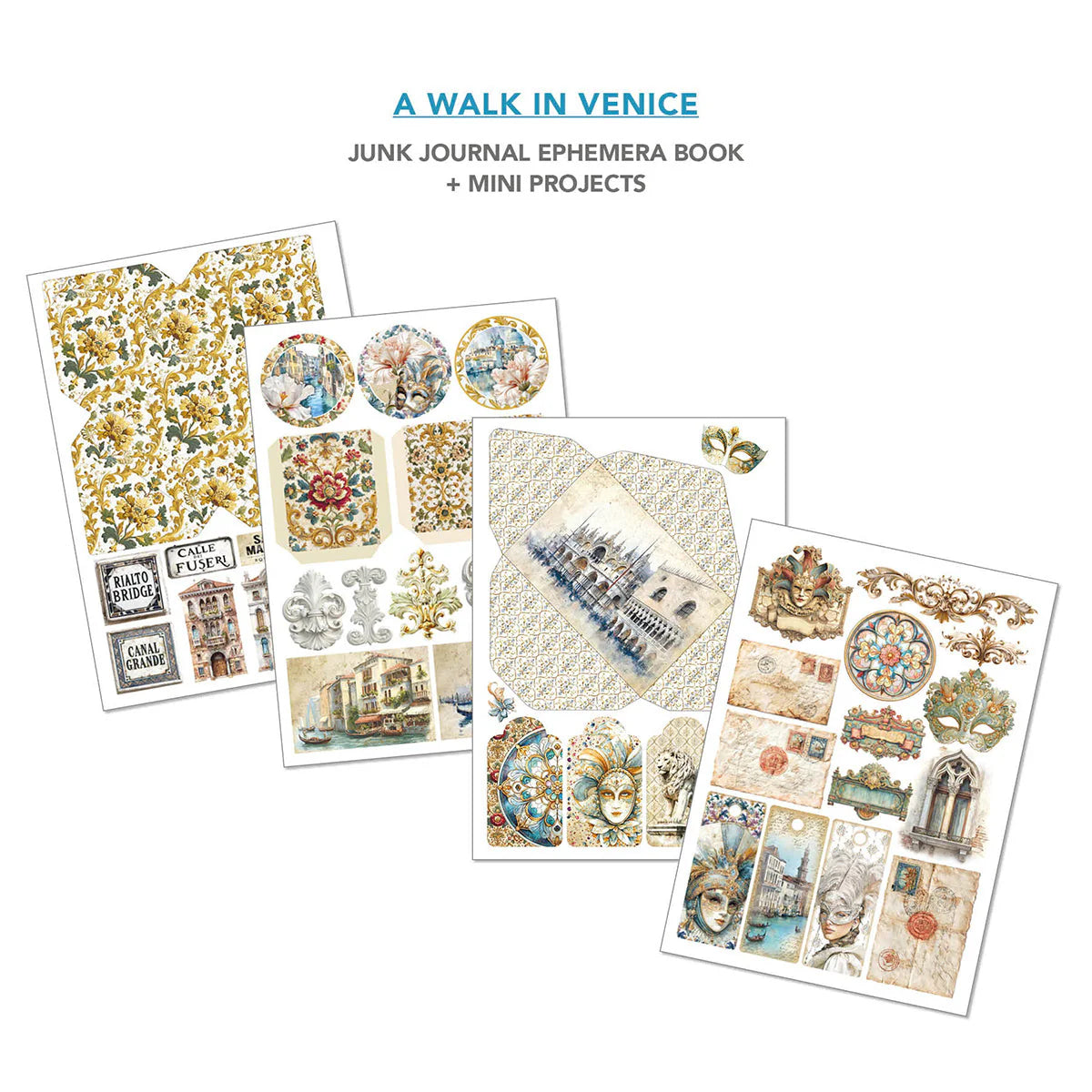 Ciao Bella- Junk Journal & Ephemera Book - A Walk in Venice (A4 32/pg)