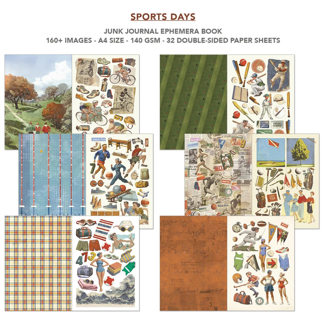 Ciao Bella - Junk Journal & Ephemera Book - Sports Days (A4 32/pkg)