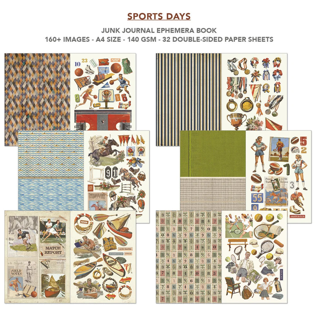 Ciao Bella - Junk Journal & Ephemera Book - Sports Days (A4 32/pkg)