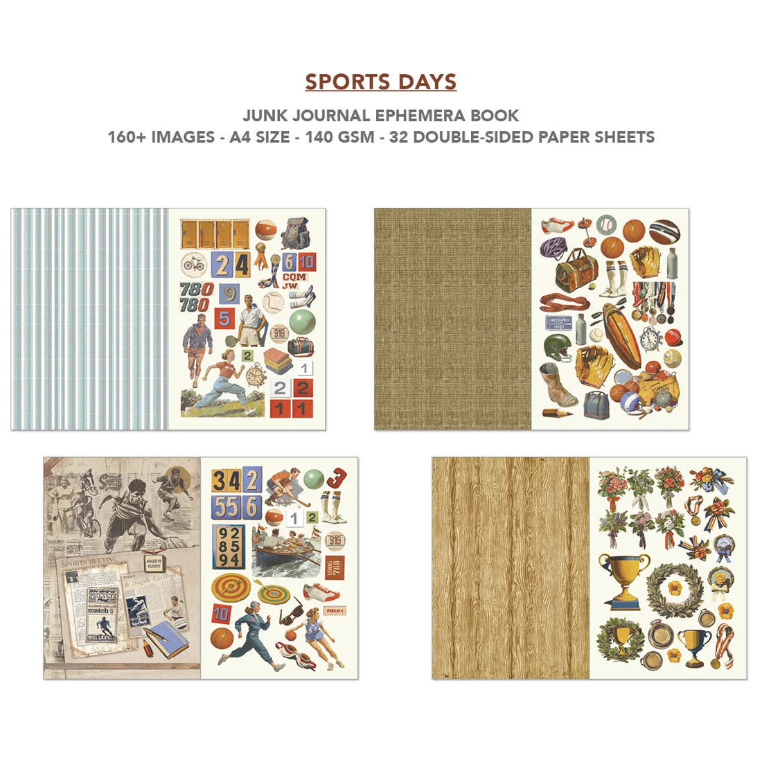 Ciao Bella - Junk Journal & Ephemera Book - Sports Days (A4 32/pkg)