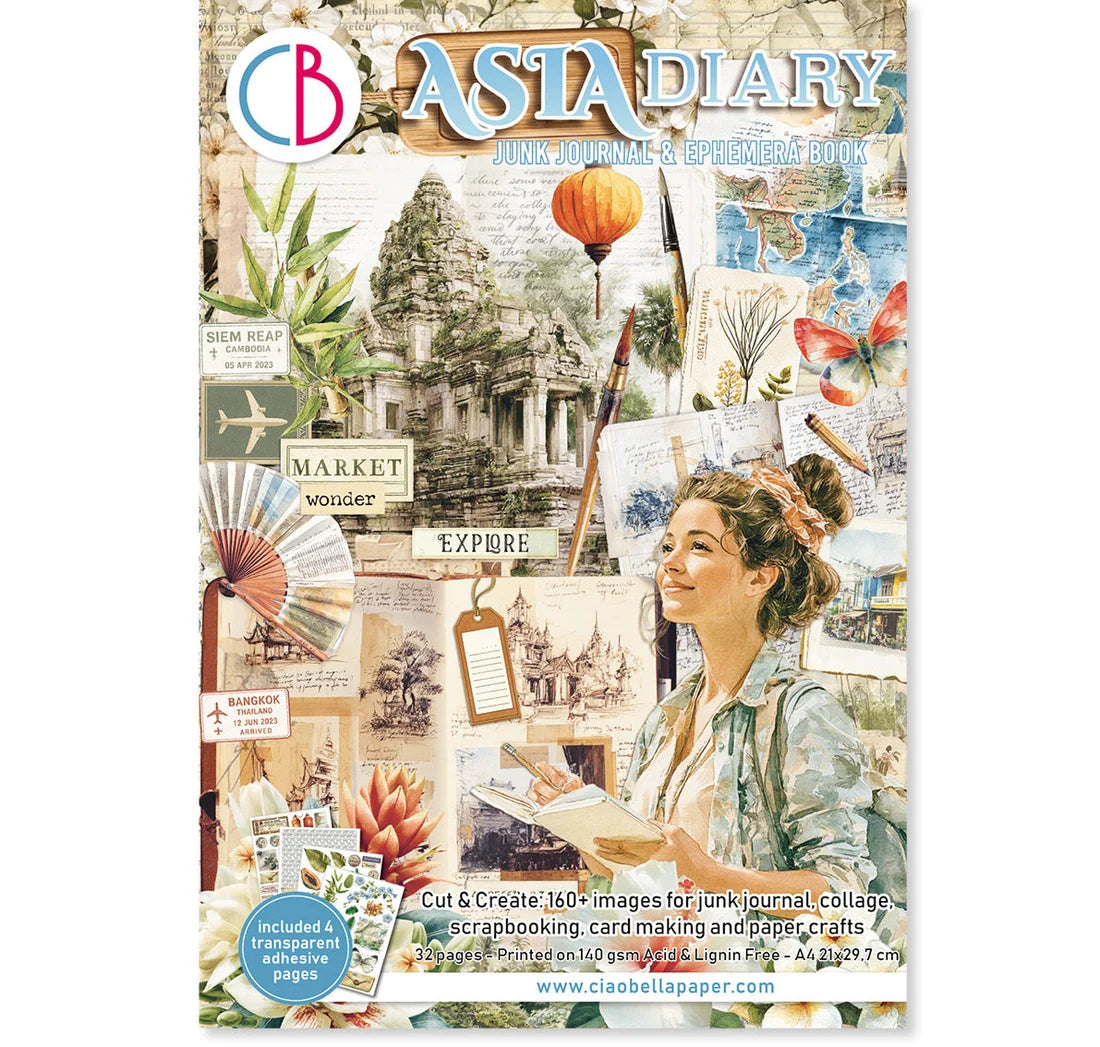 Ciao Bella - Junk Journal & Ephemera Book - Asia Diary (A4 32/pkg)