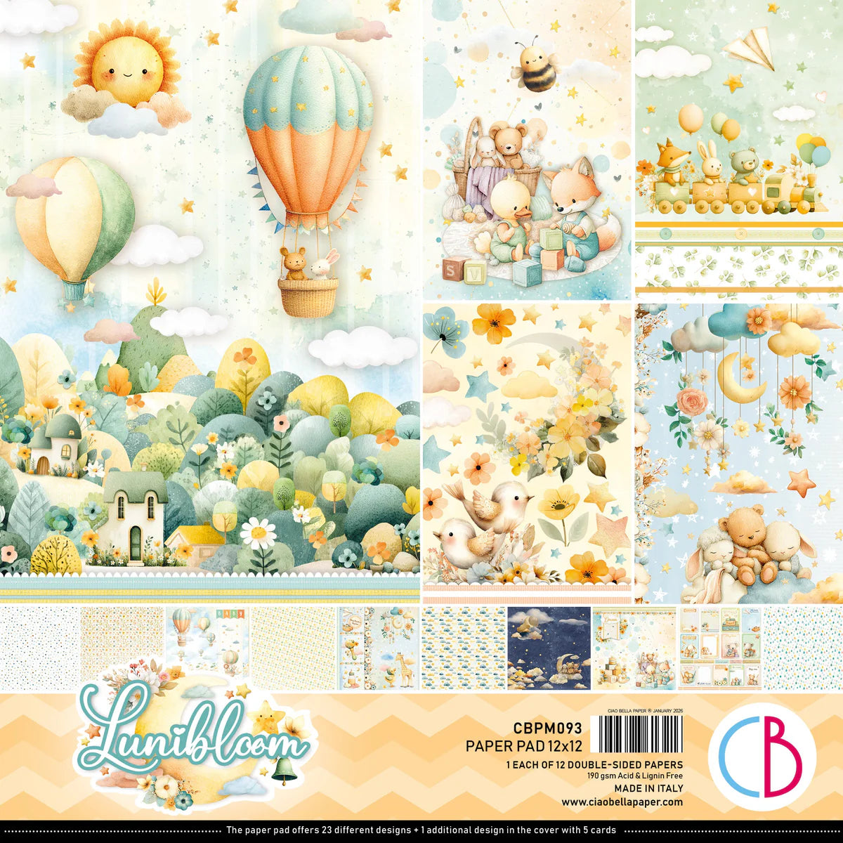 Ciao Bella - 12x12 Paper Pad - Lunibloom