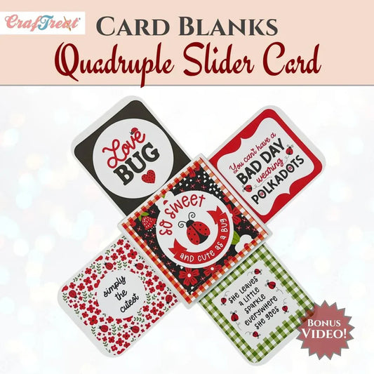 CrafTreat - Card Blanks - Quadruple Slider Card - White (3 Sets)