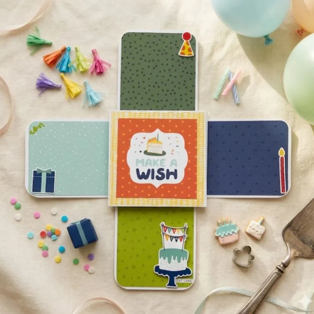 CrafTreat - Card Blanks - Quadruple Slider Card - White (3 Sets)