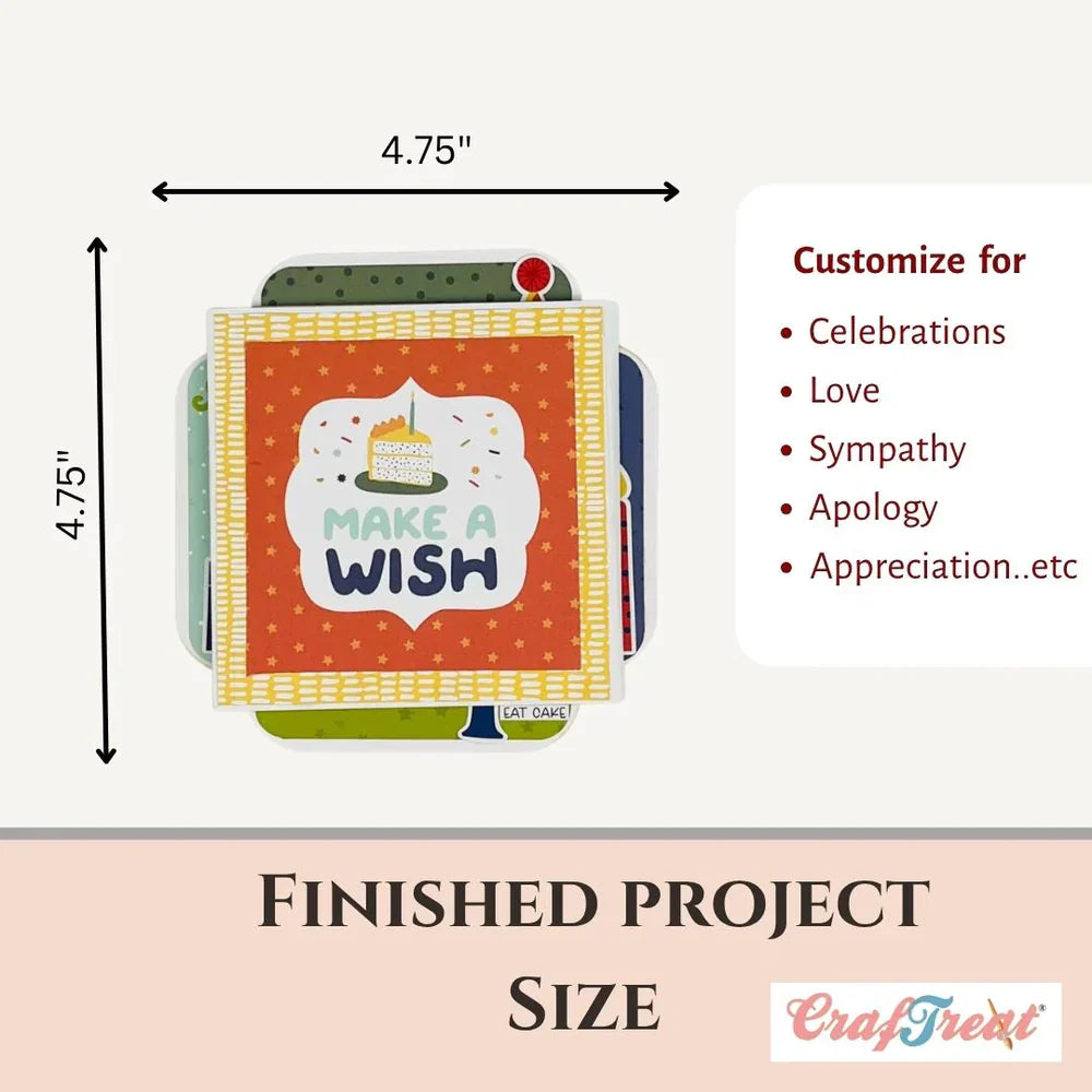 CrafTreat - Card Blanks - Quadruple Slider Card - White (3 Sets)
