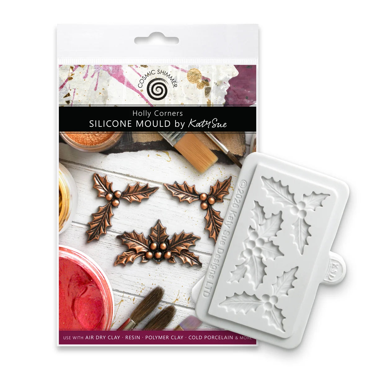 Katy Sue - Cosmic Shimmer Holly Corners Silicone Mould