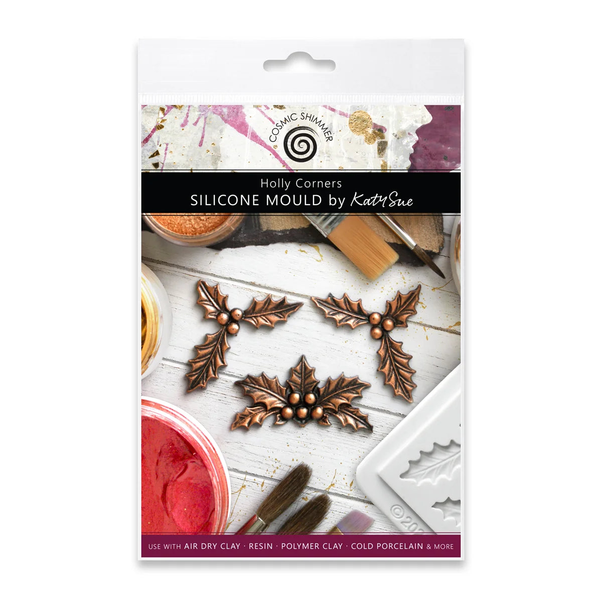 Katy Sue - Cosmic Shimmer Holly Corners Silicone Mould