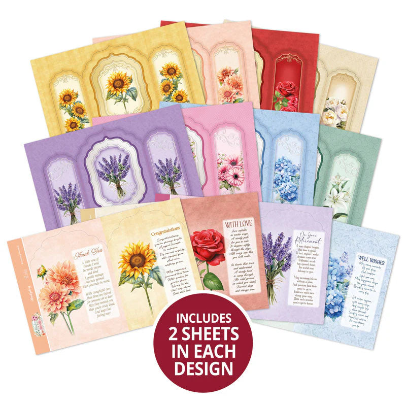 Hunkydory Crafts - Window to the Heart - Floral Wishes Concept Card Kit (8/pk)