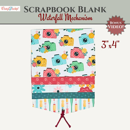CrafTreat - Scrapbook Blank Precut Base - Waterfall Mechanism White - 3"x4"