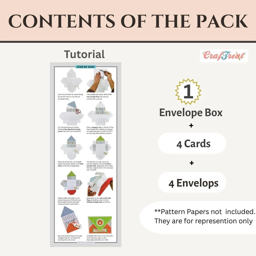 CrafTreat - Card Blanks - Envelope Card Box (4/pack - white)