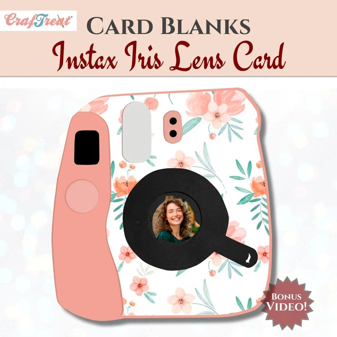 CrafTreat - Card Blanks - Instax Iris Lens Card (3/pack, pink, blue, yellow)