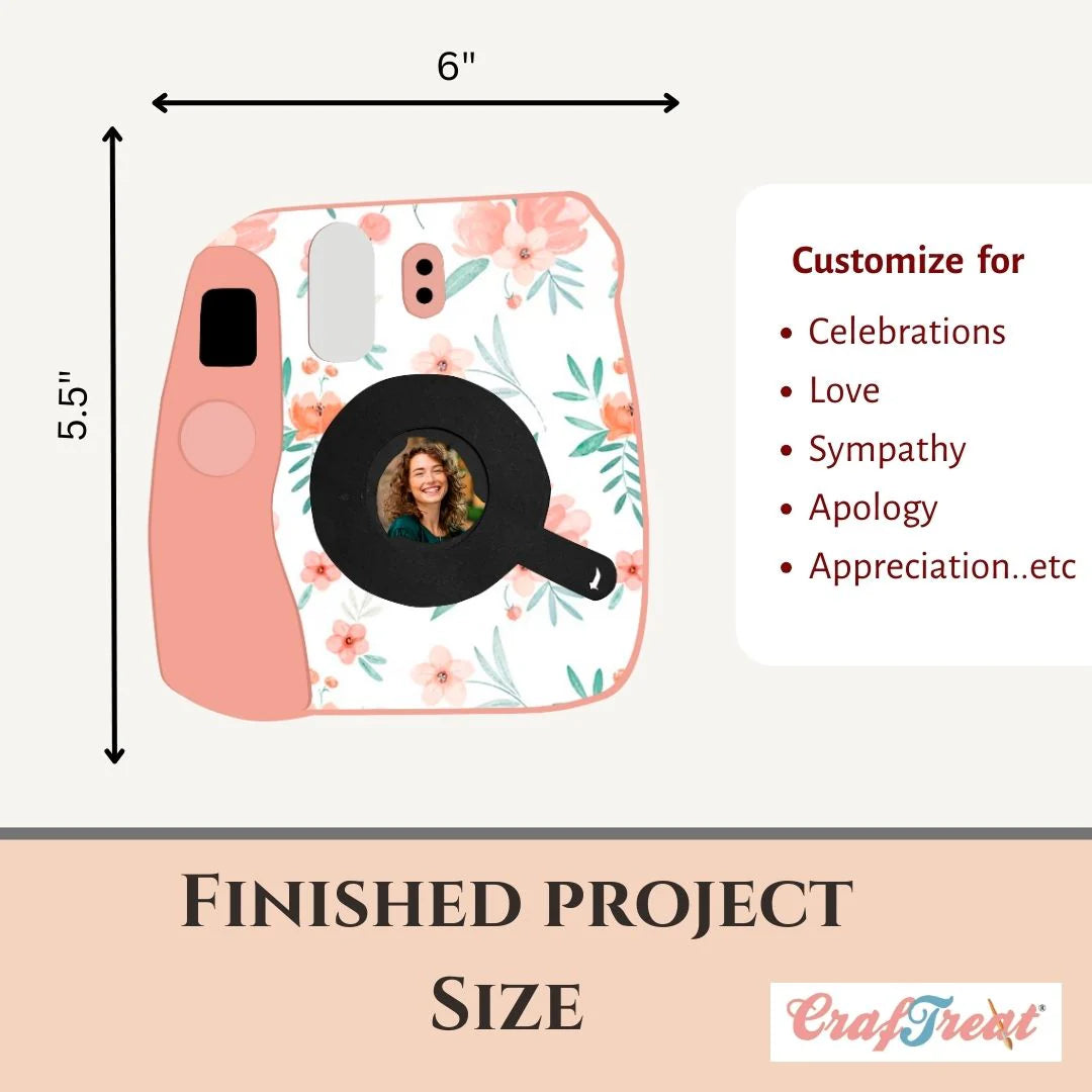 CrafTreat - Card Blanks - Instax Iris Lens Card (3/pack, pink, blue, yellow)