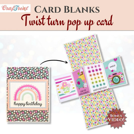 CrafTreat - Card Blanks - Twist Turn Pop up Card (4/pack - white)