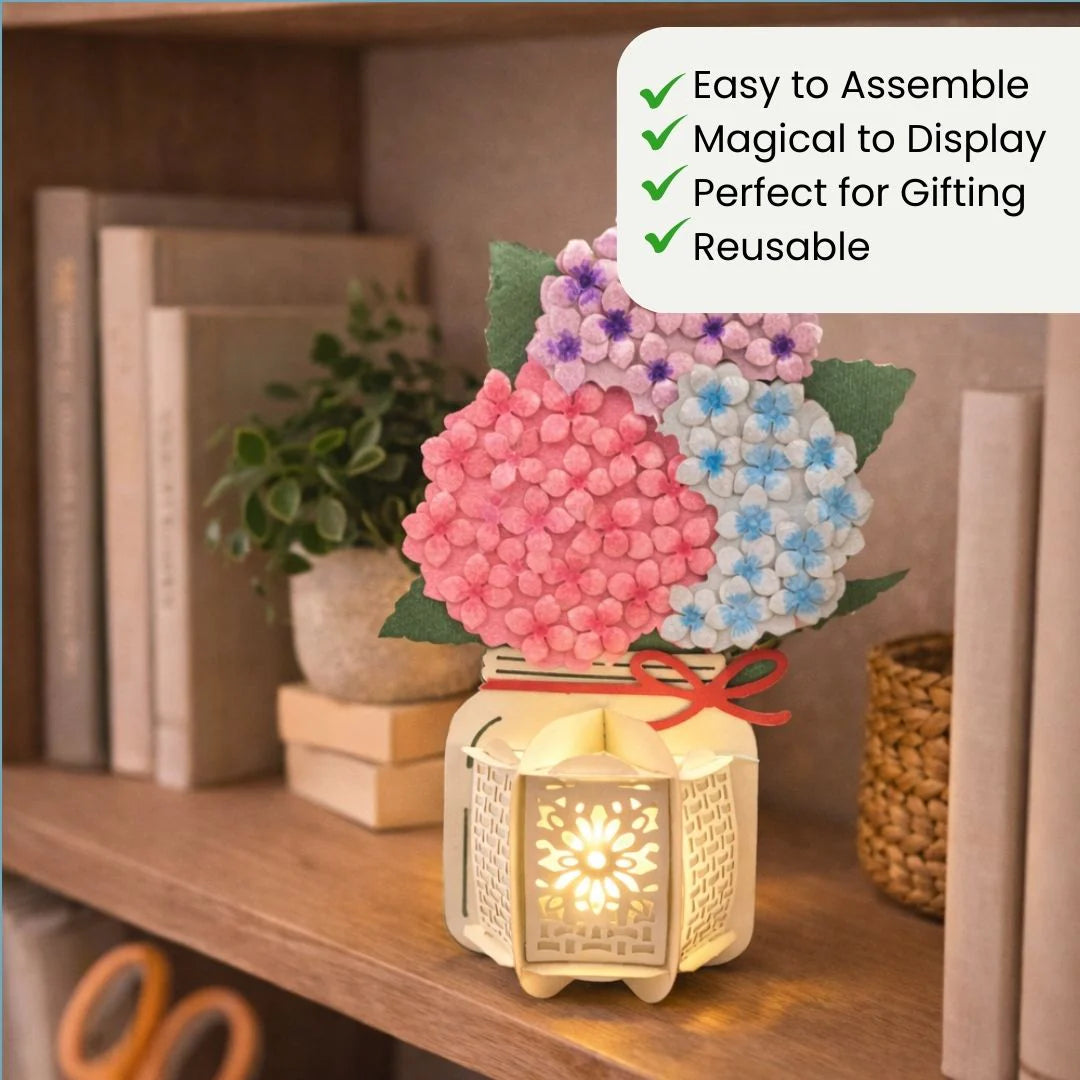 CrafTreat - DIY Paper Lanterns - Hydrangea Jar