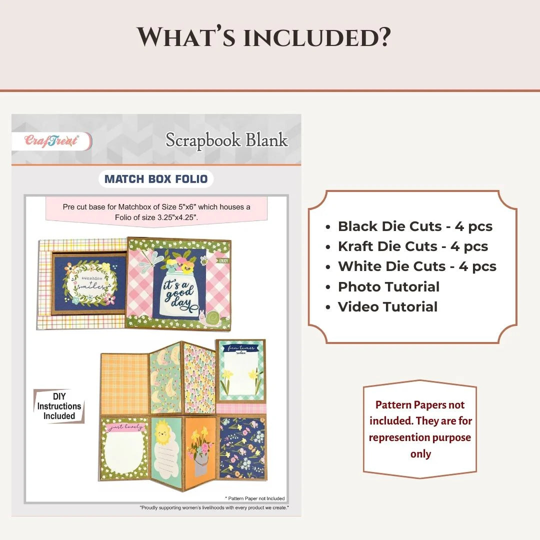 Craftreat - Scrapbook Blank Quick Folio - Match Box Folio (3/pack, black, white, kraft)