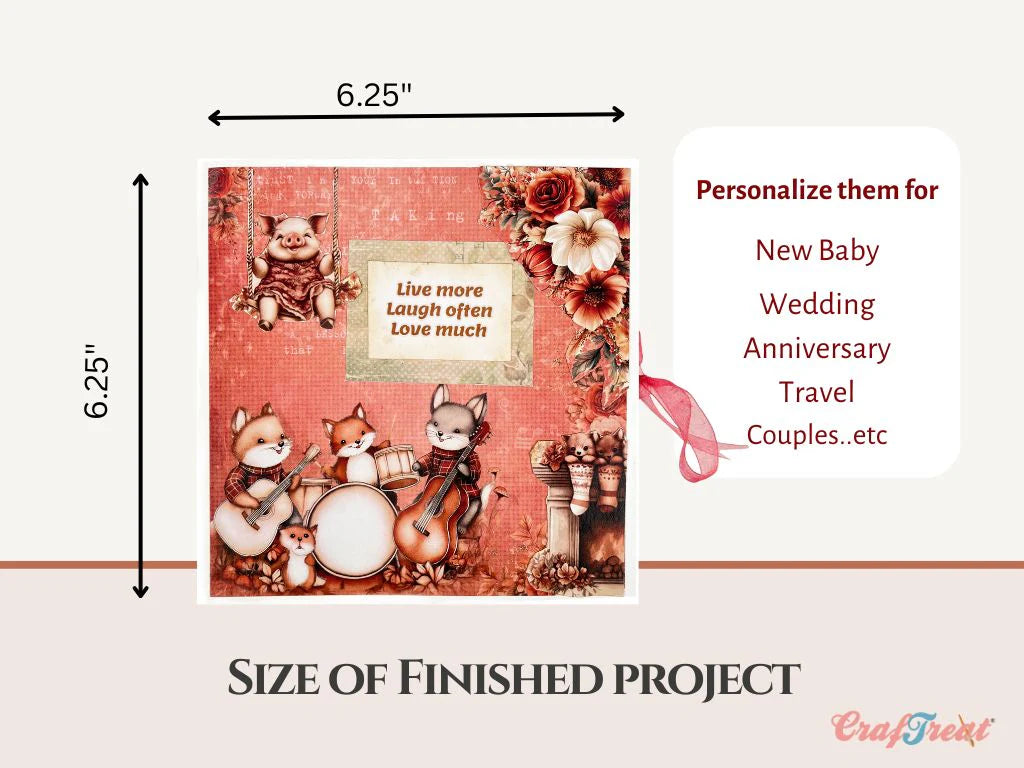 Craftreat - Scrapbook Blank Quick Folio - Squash Accordion (3/pack, black, white, kraft)