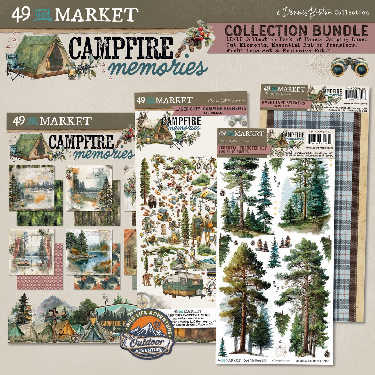 49 and Market - Campfire Memories Collection Bundle with Patch