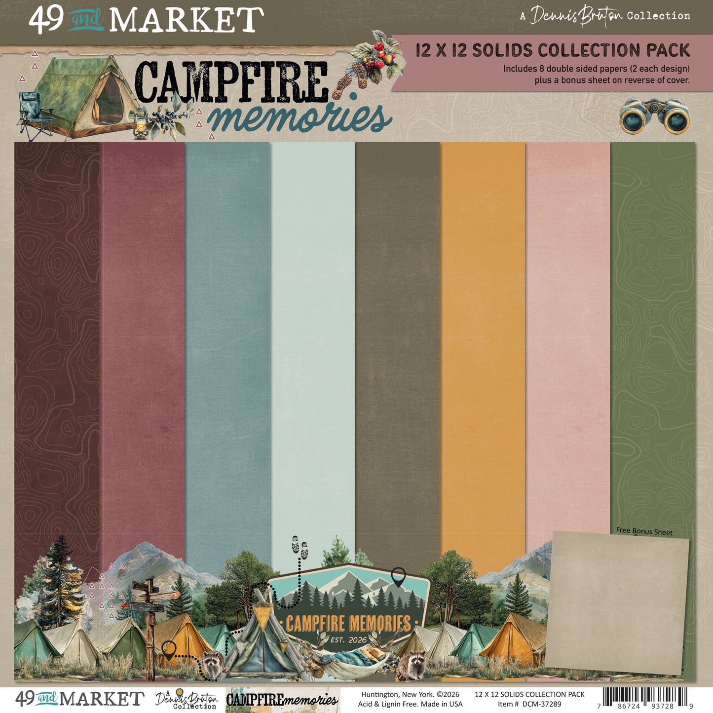 49 and Market - Campfire Memories - 12x12 Solid Collection Pack