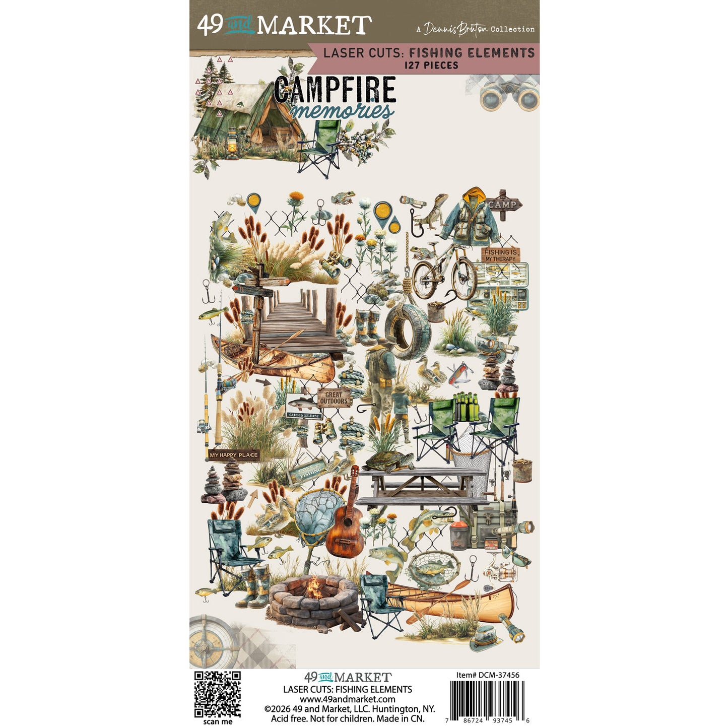 49 And Market - Campfire Memories - Laser Cut Fishing Elements