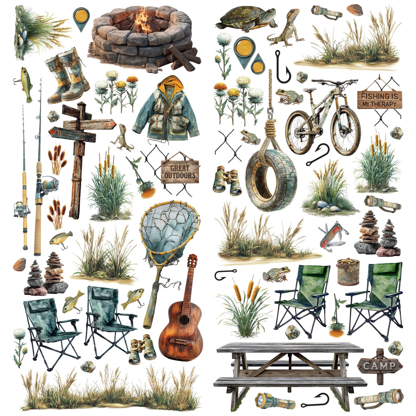 49 And Market - Campfire Memories - Laser Cut Fishing Elements