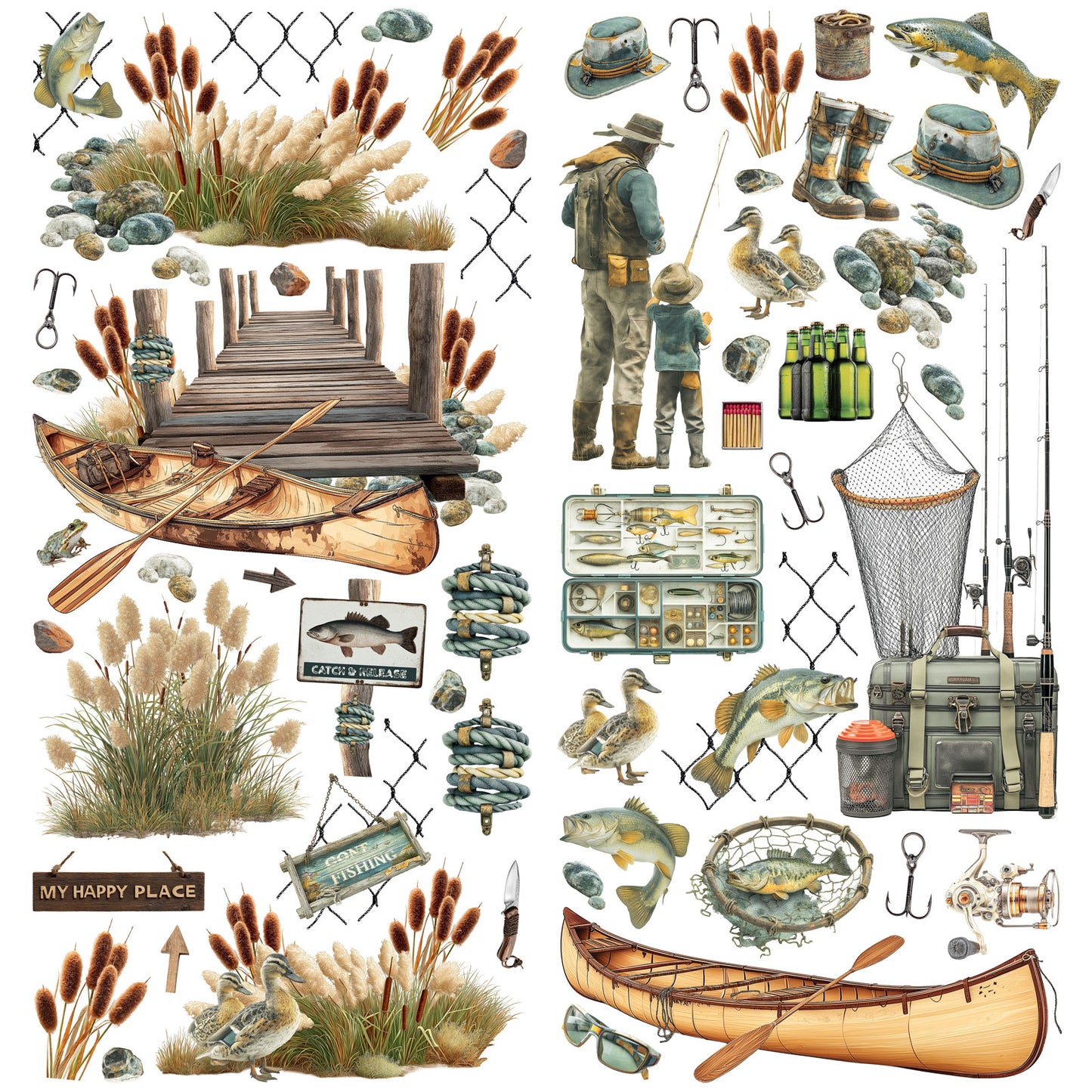 49 And Market - Campfire Memories - Laser Cut Fishing Elements