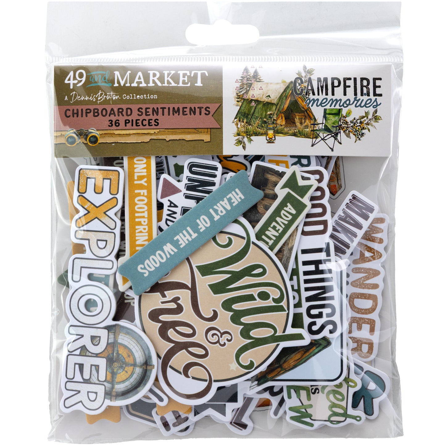 49 and Market - Campfire Memories - Chipboard Set