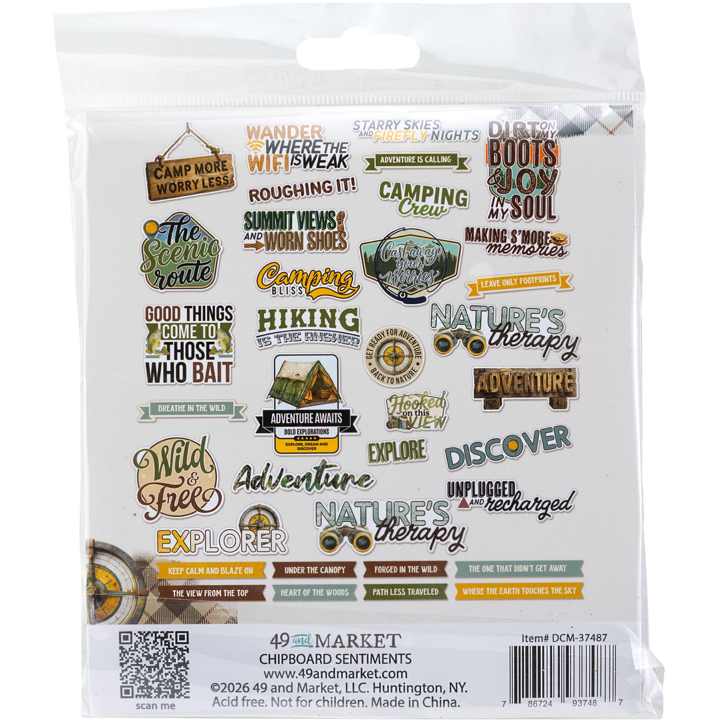 49 and Market - Campfire Memories - Chipboard Set