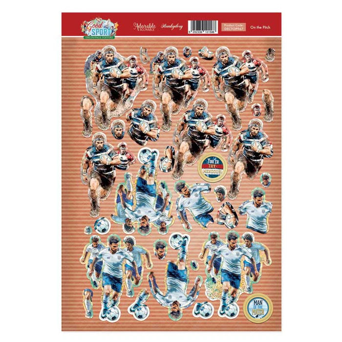 Hunkydory Crafts - 3D Decoupage Topper Sheet - On the Pitch