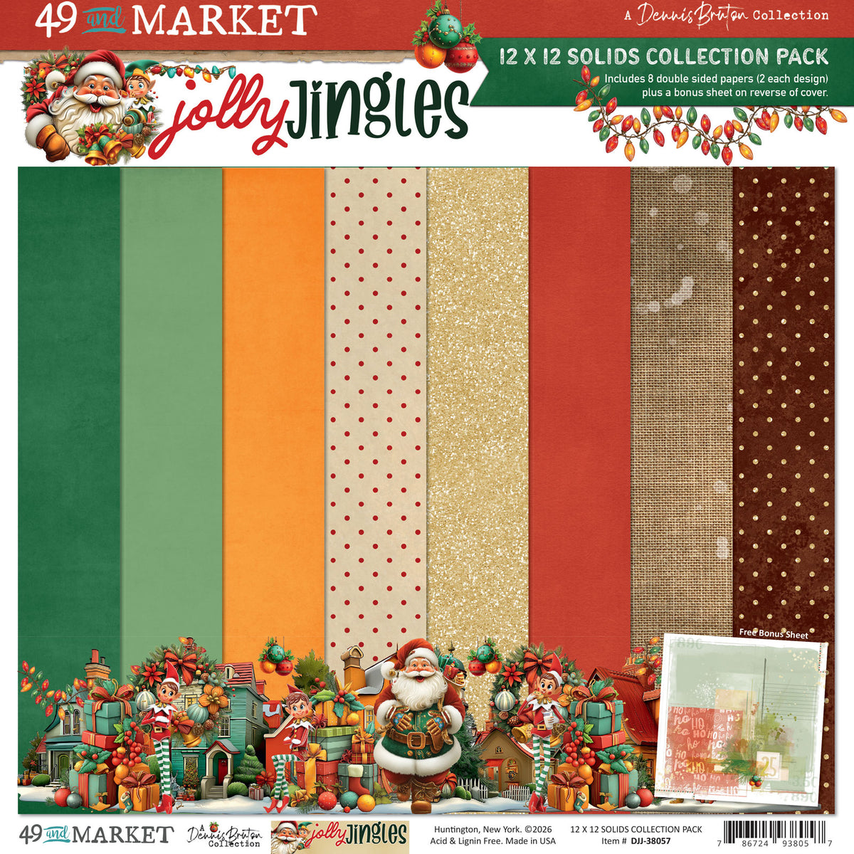 49 and Market - Jolly Jingles - 12 x12 Solids Collection Pack