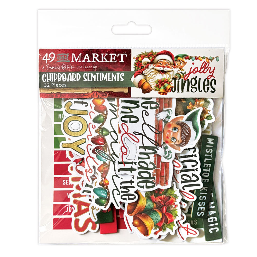 49 and Market - Jolly Jingles - Chipboard Sentiment Set