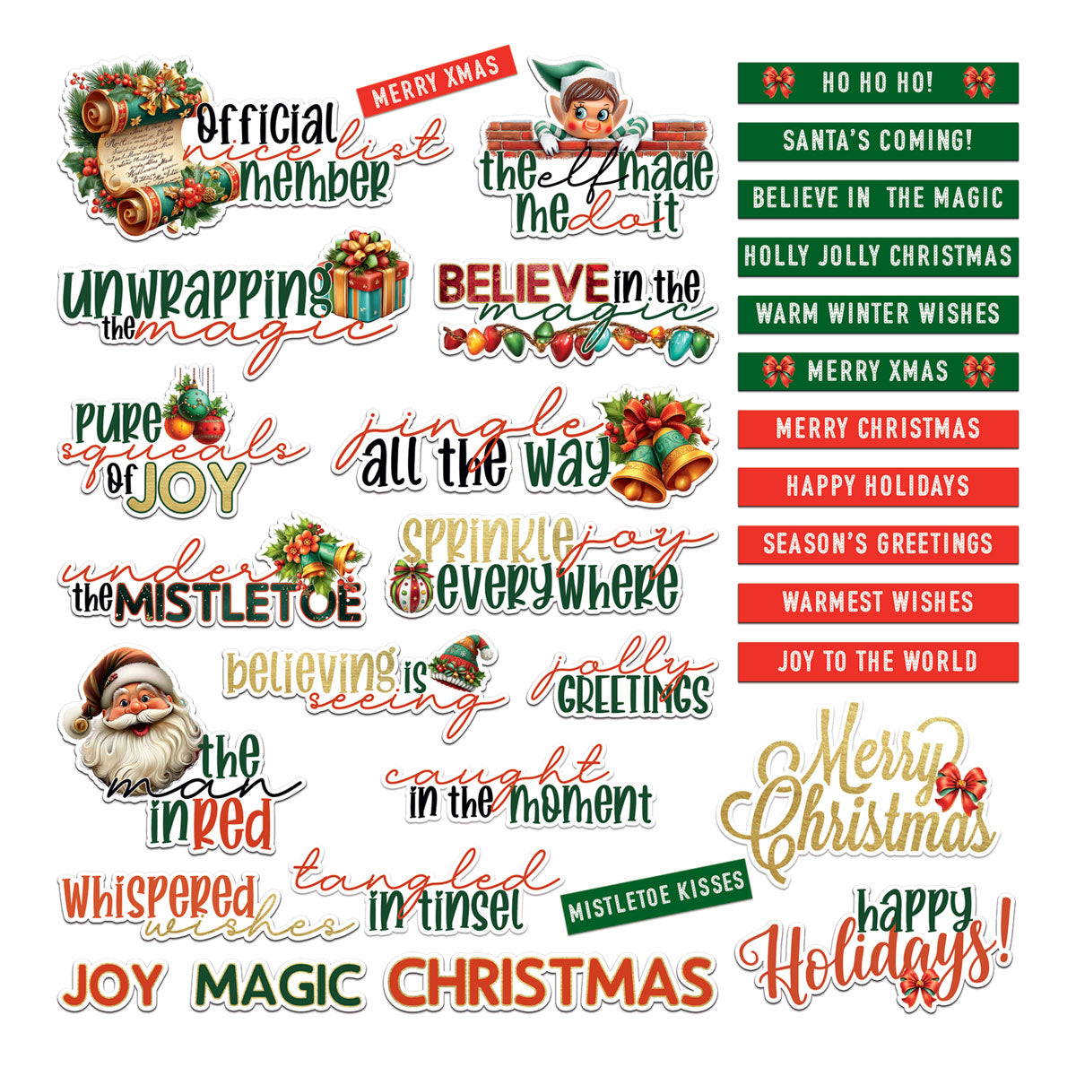 49 and Market - Jolly Jingles - Chipboard Sentiment Set