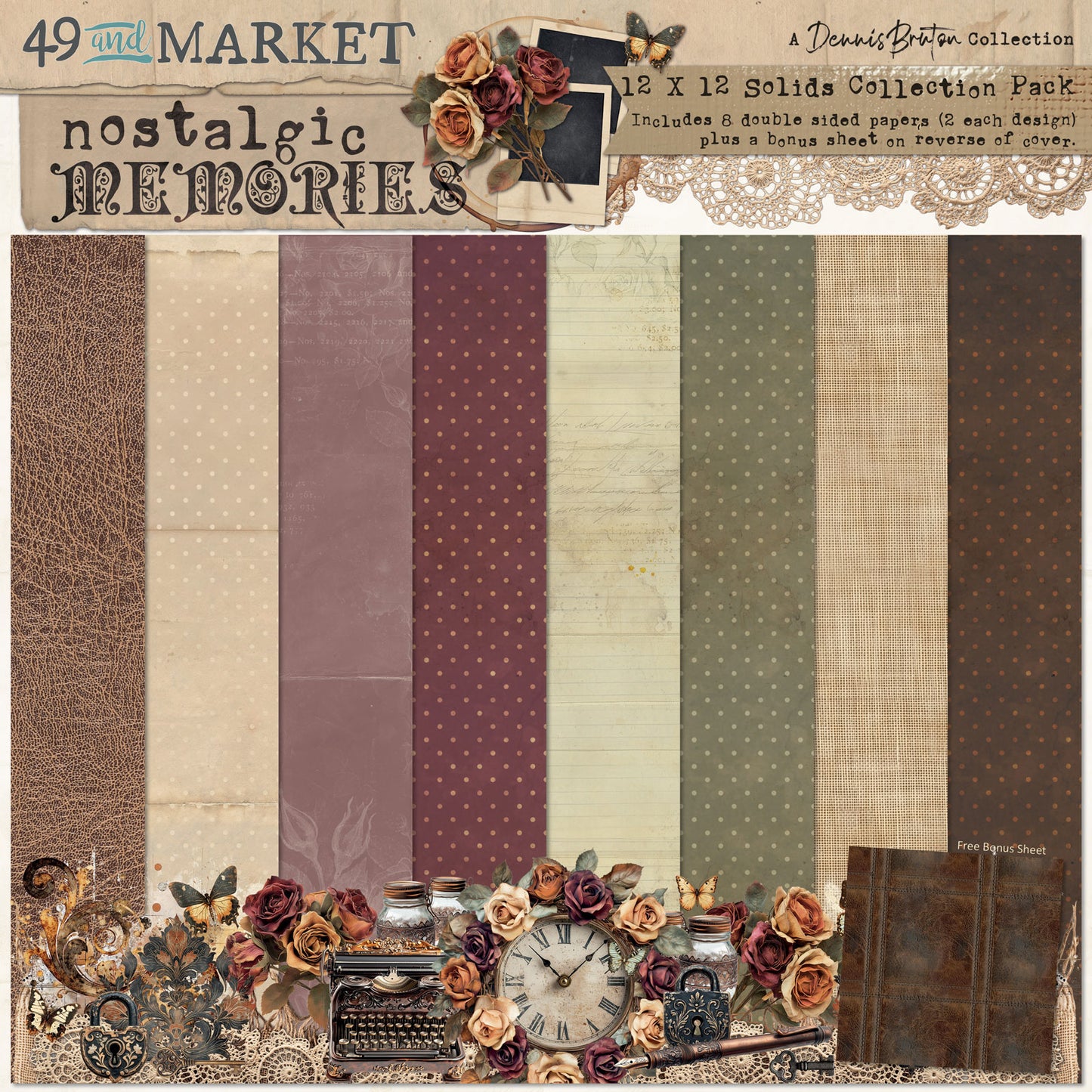 49 and Market - Nostalgic Memories - 12 x12 Solids Collection Pack