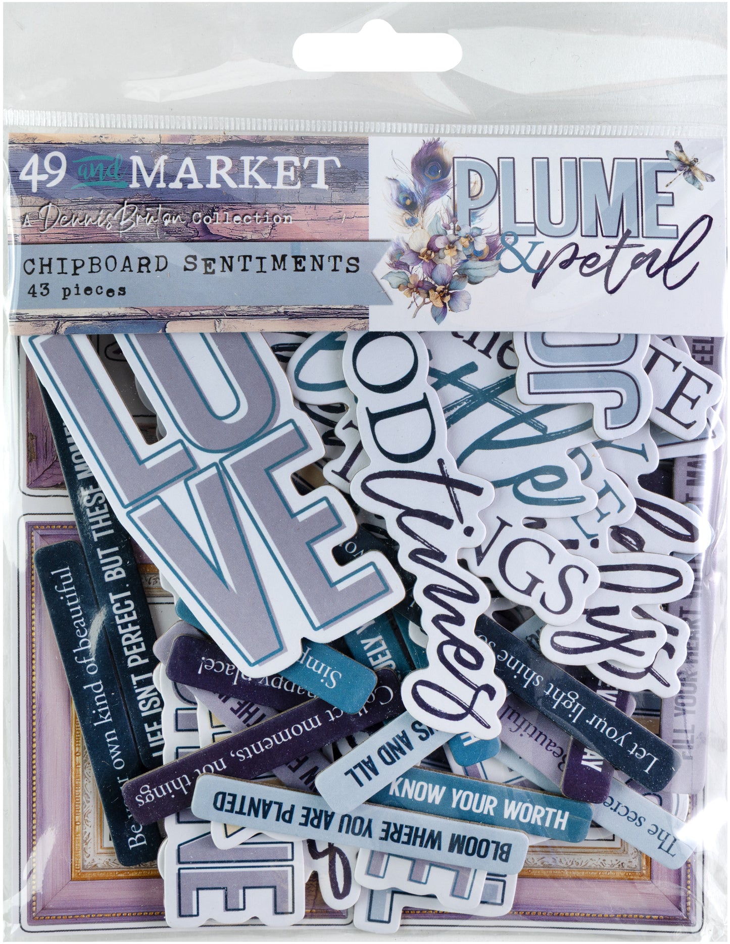 49 and Market - Plume & Petal - Chipboard Set