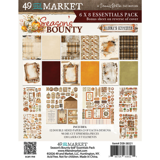 49 and Market - Season's Bounty - 6x8 Essentials Pack (with ephemera and laser cuts)