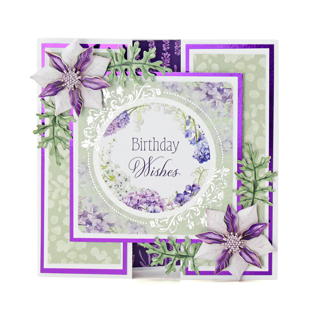 Katy Sue - Die Cut Flowers & Leaves - Dusky Violet Blooms (3/sheets)