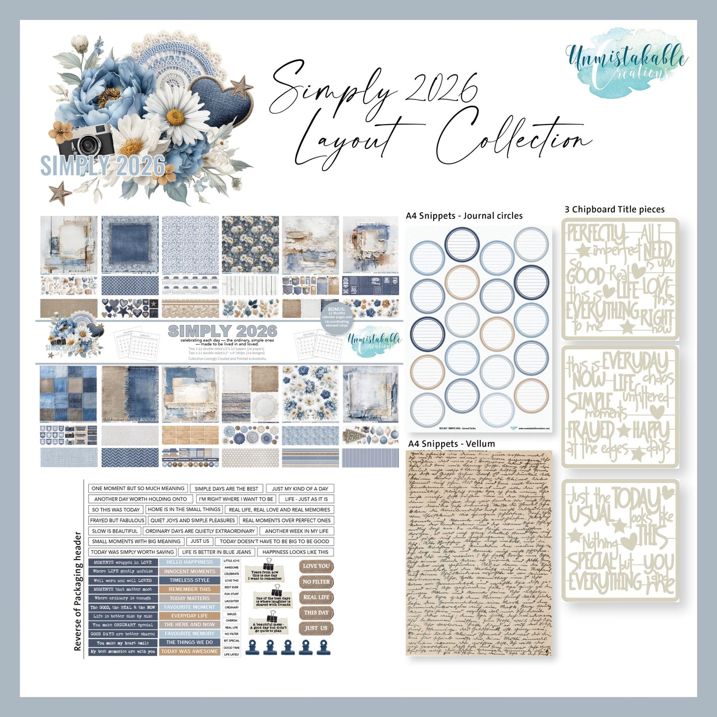 Unmistakable Creations - Denim & Lace Bundle Kit - By Melissa Kennedy